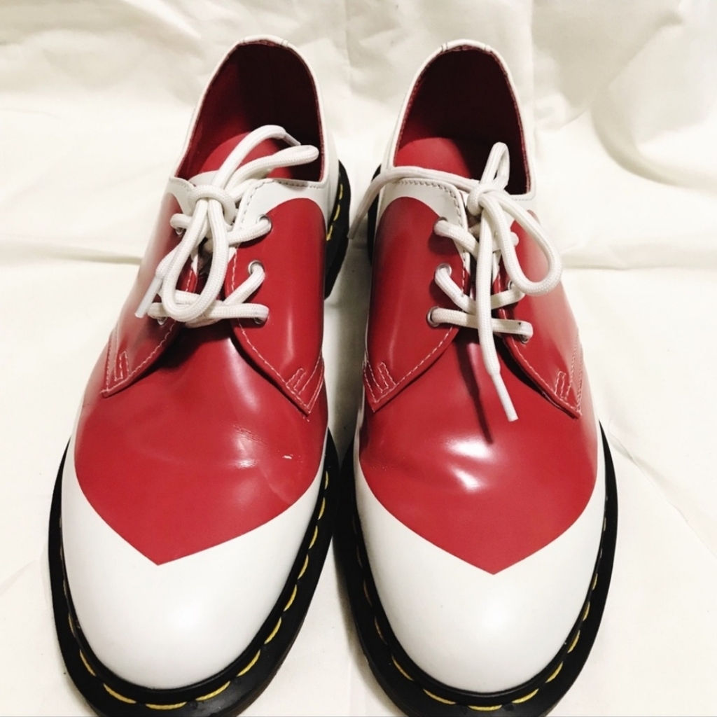 Dr. Martens White With Heart Leather Oxford Shoe